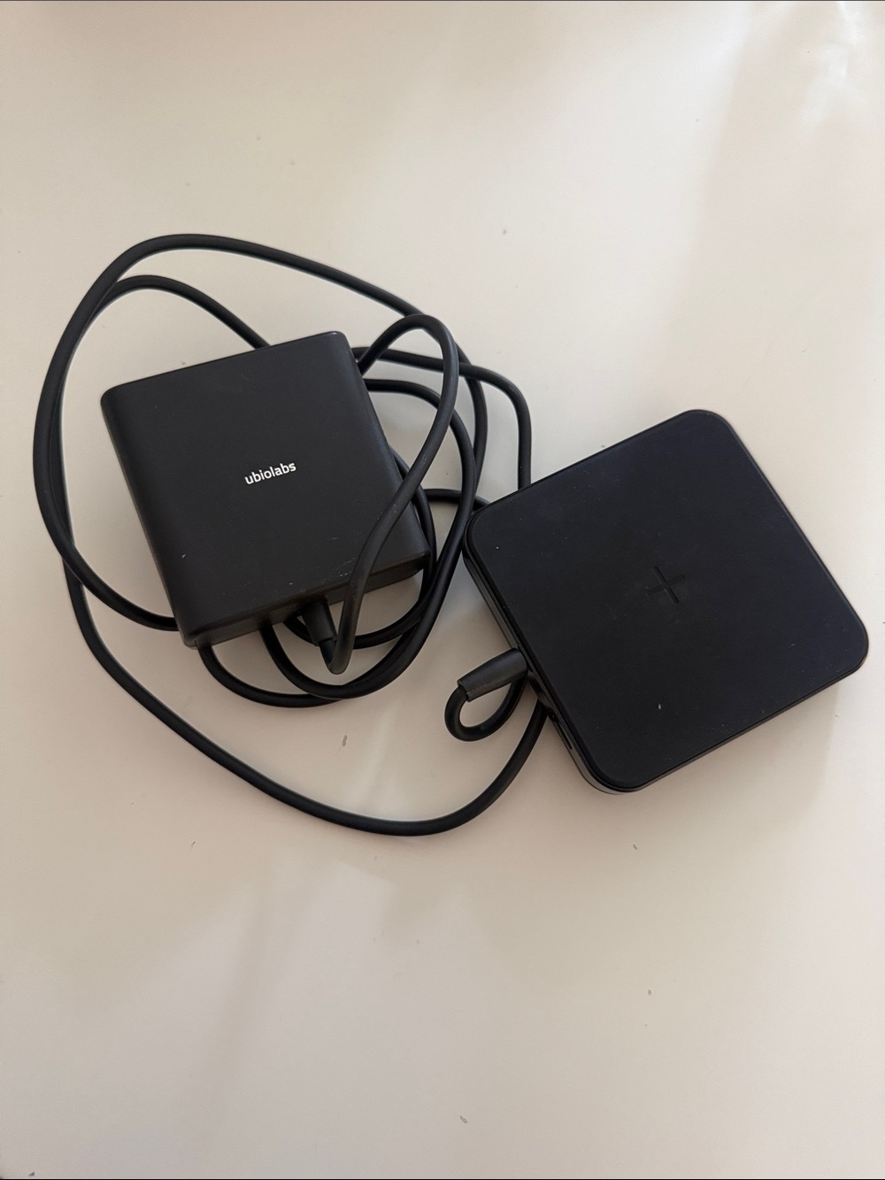 Ubiolabs Black Wireless Charging Pad and Power Adapter